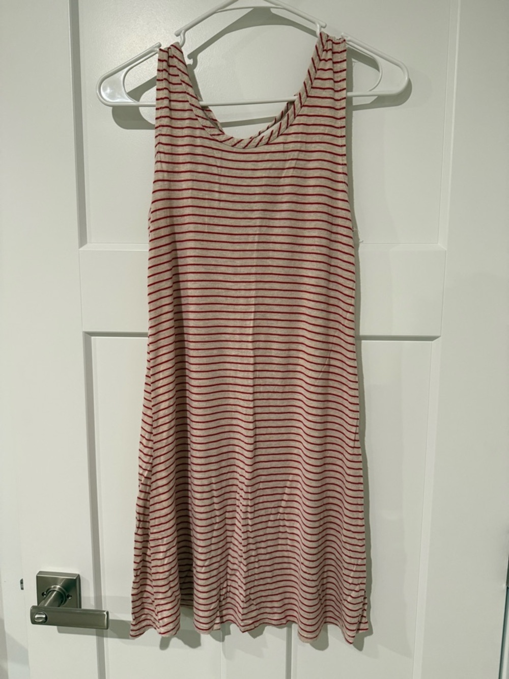 Olivia Rae Cream Mini Dress with Red Stripes
